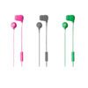 color earphone with 3.5mm connector, microphone and volume control panel