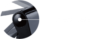 Image of a plastic stand featuring a button mechanism that securely locks the stand at various angles, showcasing its adjustability and functionality